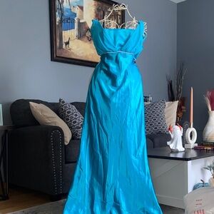 Turquoise evening gown